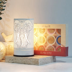 Elephant White Touch Lamp ~ Electric Burner + 12 Melts Pack